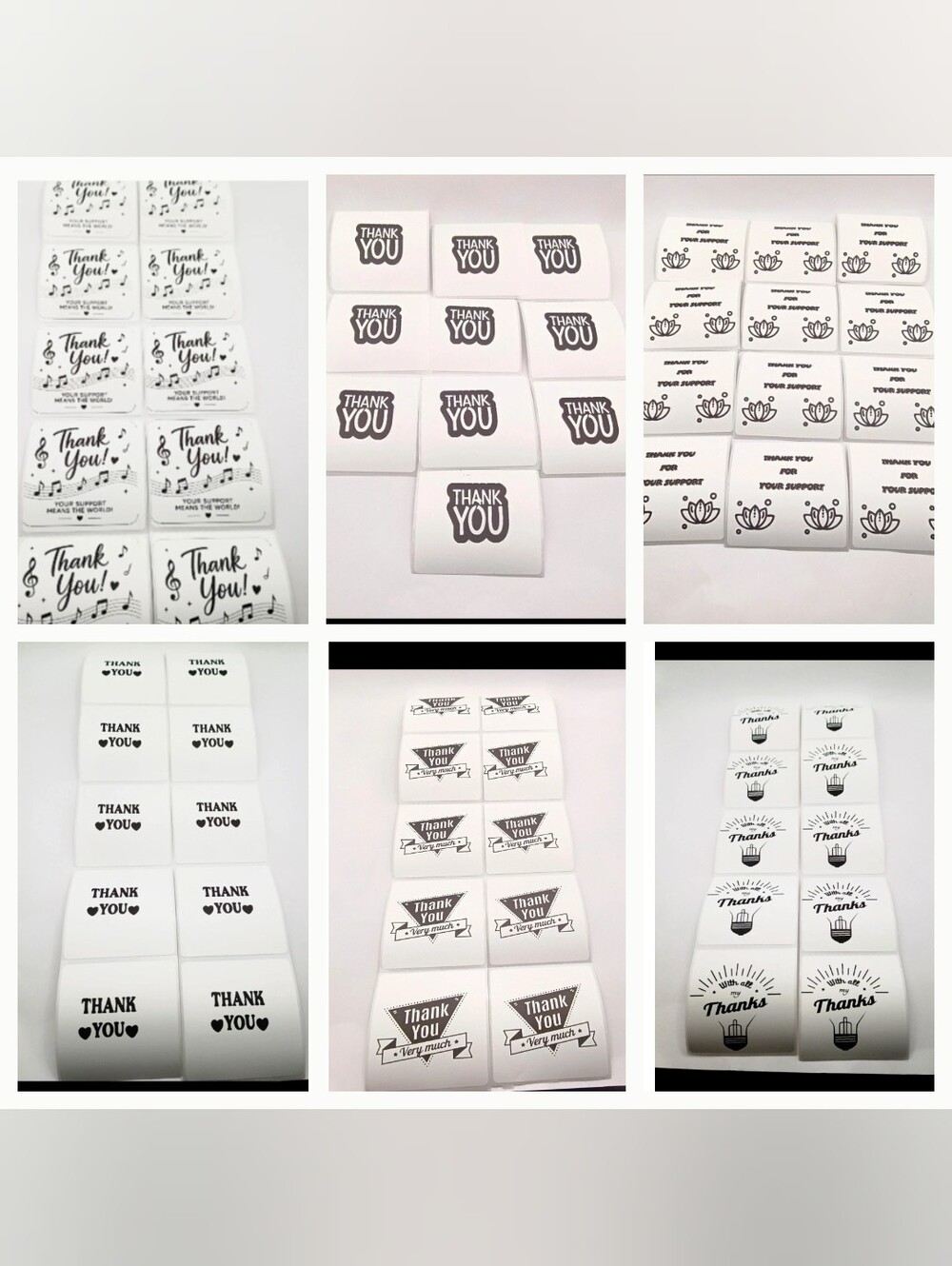 62 Pc Thank You Stickers Bulk Business Packaging Labels White 2x2"